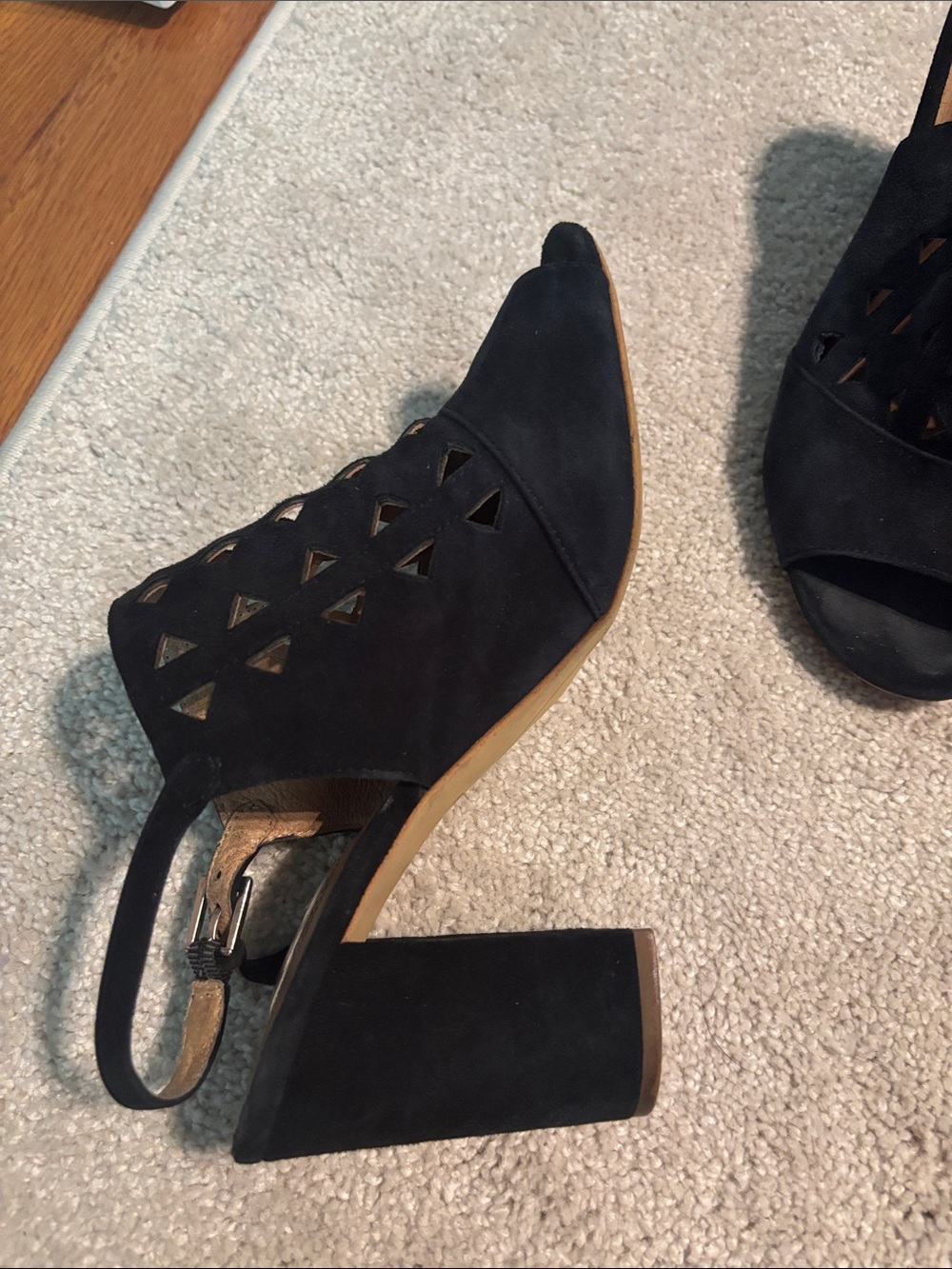 Black suede heels 
Good condition 
8.5